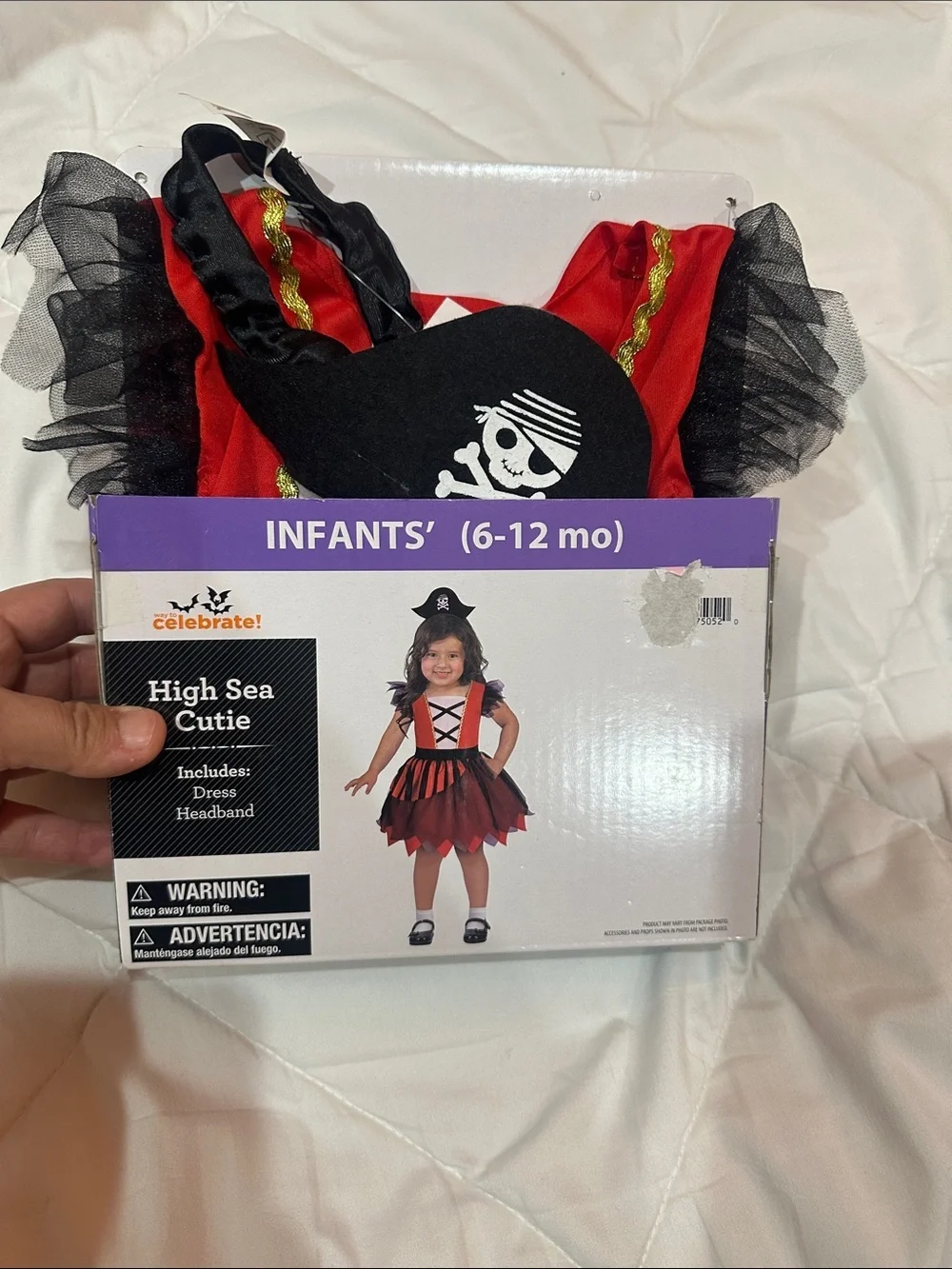 NEW Celebrate! High Sea Cutie Infant Pirate Costume - Red & Black size (6-12mo)
